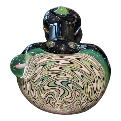 Black and Green Highgrade Glass Heady hand pipes