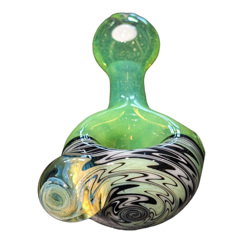 Green with black and white Highgrade Glass Heady hand pipes