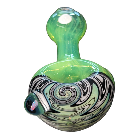 Green with black and white Highgrade Glass Heady hand pipes