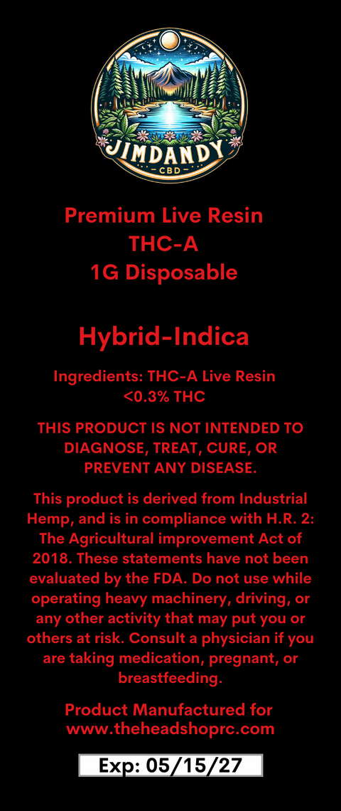 Live Resin THC-A Disposable Wholesale