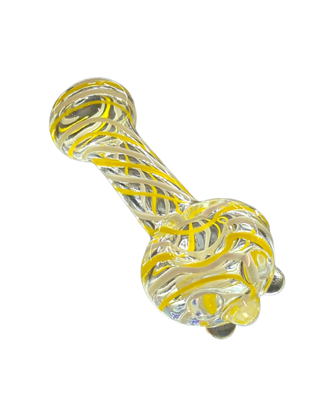 Neon Spiral Clear Hand Pipe