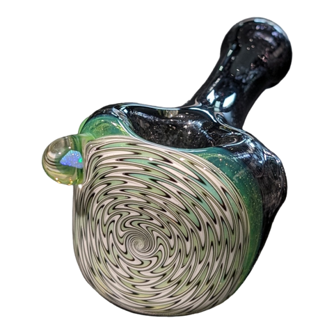 Black and Green Highgrade Glass Heady hand pipes