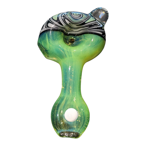 Green with black and white Highgrade Glass Heady hand pipes